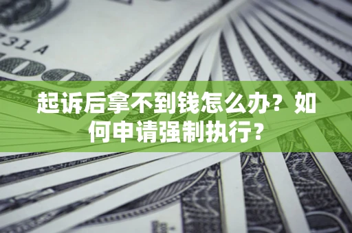 济南起诉后拿不到钱怎么办？如何申请强制执行？