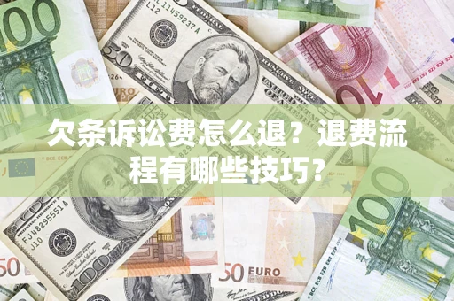 济南欠条诉讼费怎么退？退费流程有哪些技巧？